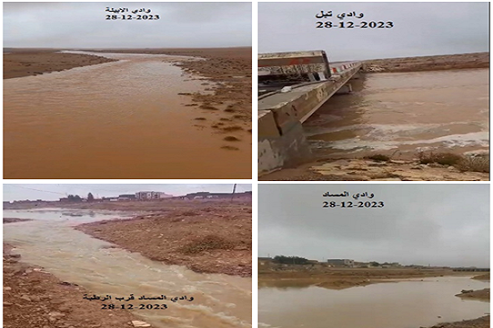 Statistics of the amounts of rain and runoff events that were monitored during the rain wave on December 27, 28, 2023